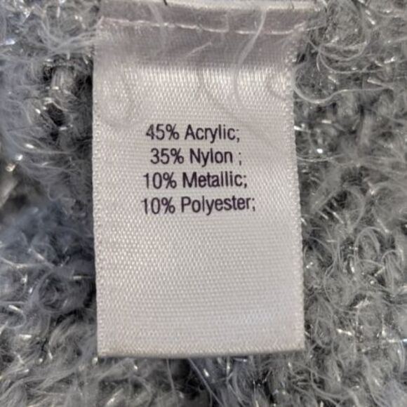 JLO Jennifer Lopez XS Gray & Silver Sparkly Sweater Holiday Festive New Year's - Picture 4 of 14